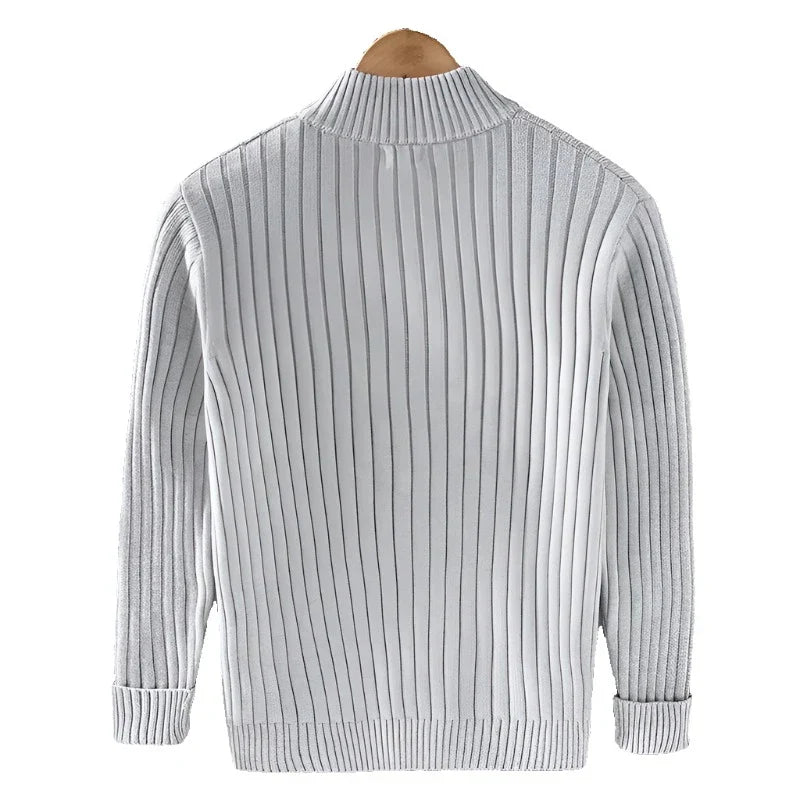 Herren Strickjacke mit Reißverschluss – Strukturierter Cardigan