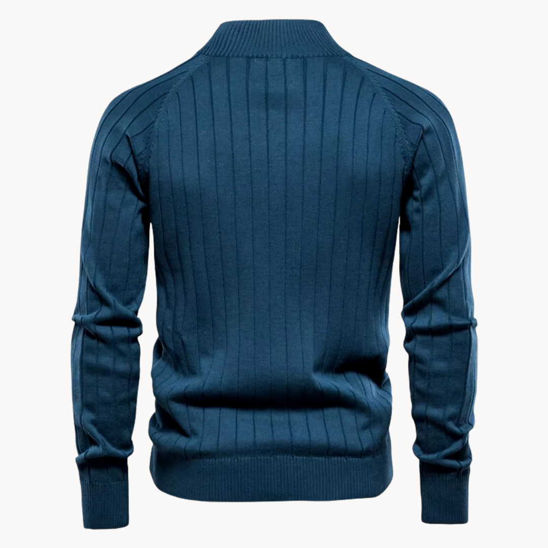 Herren Strickjacke mit Reißverschluss – Warme Übergangsjacke im klassischen Stil