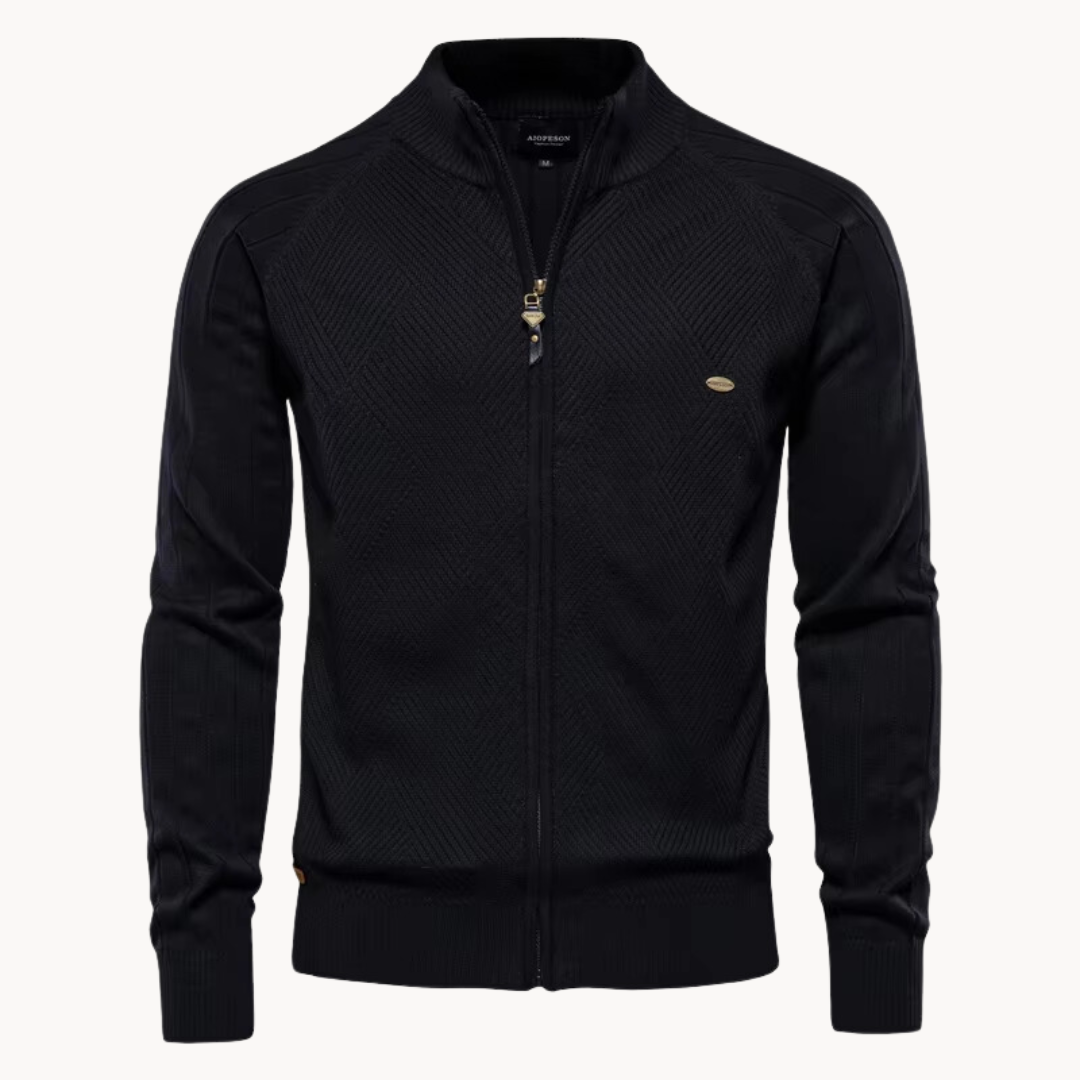 Herren Strickjacke mit Reißverschluss – Warme Übergangsjacke im klassischen Stil