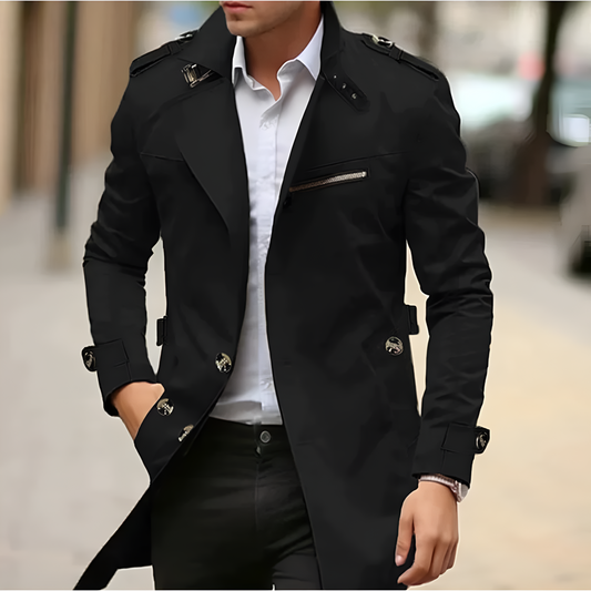 Herren Trenchcoat – Business Slim Fit – Klassischer Mantel