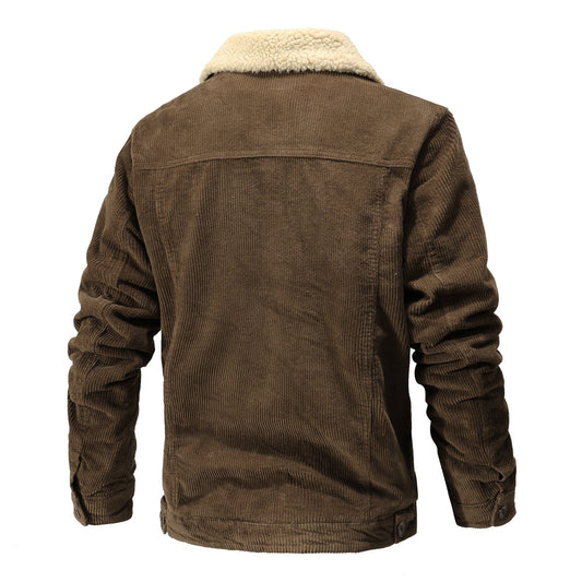 Herren Vintage Jacke mit Sherpa-Futter – Warm & Bequem für Winter