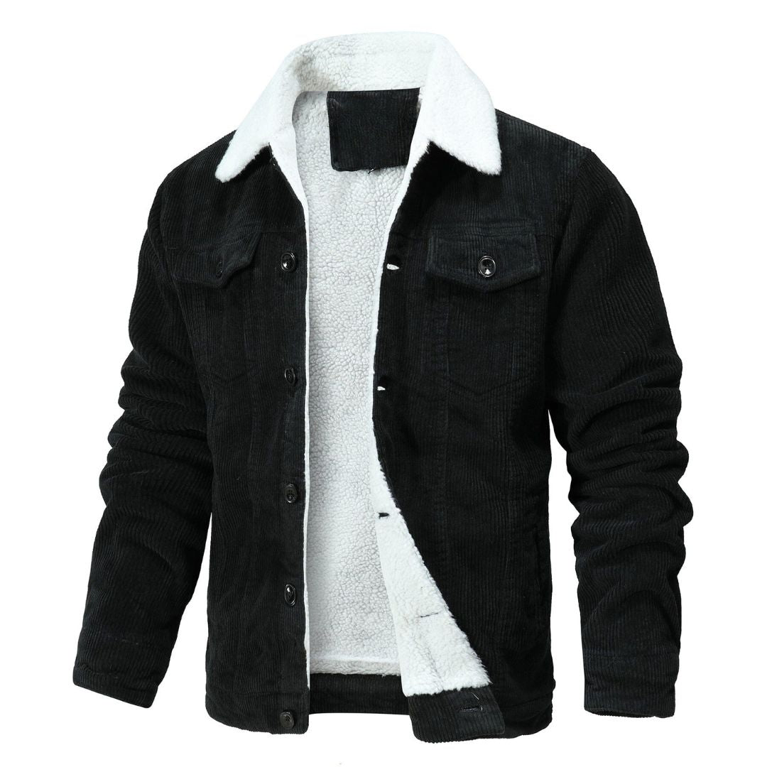 Herren Vintage Jacke mit Sherpa-Futter – Warm & Bequem für Winter