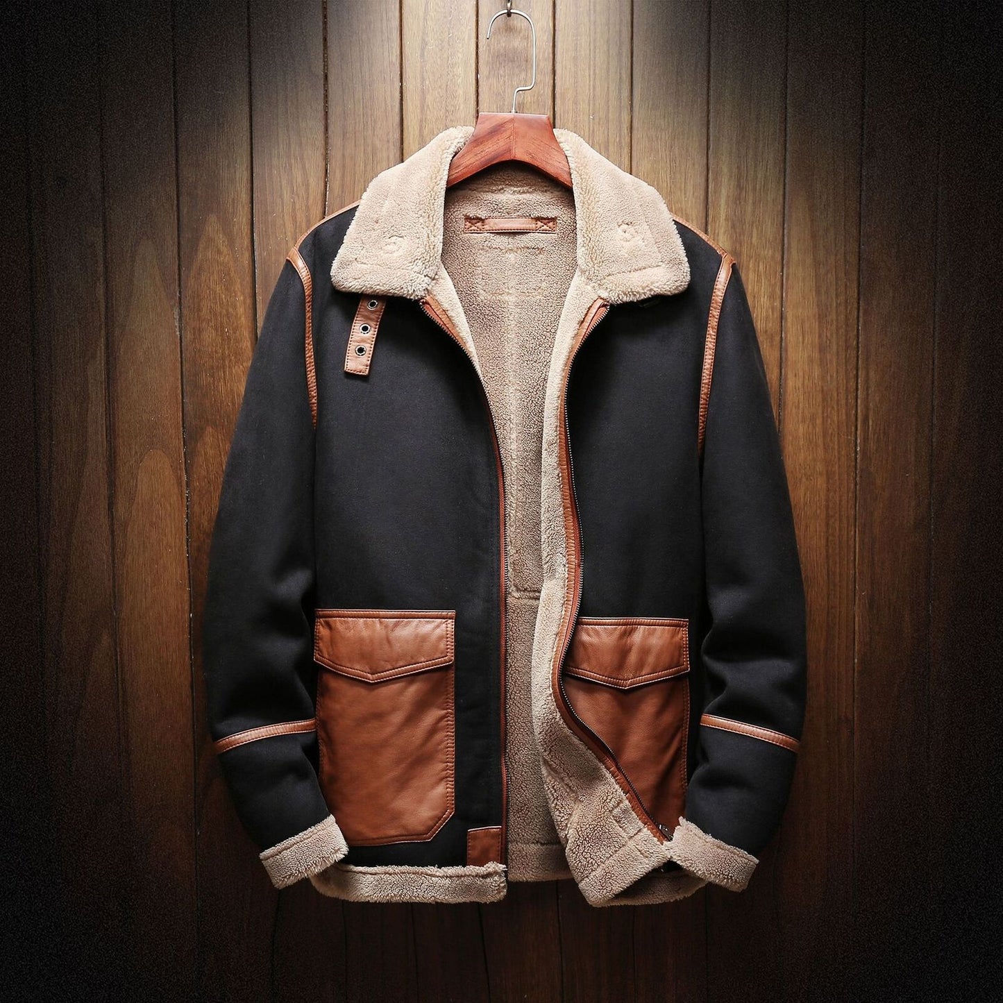 Herren Vintage Wildlederjacke – Warm & Stilvoll für Herbst und Winter