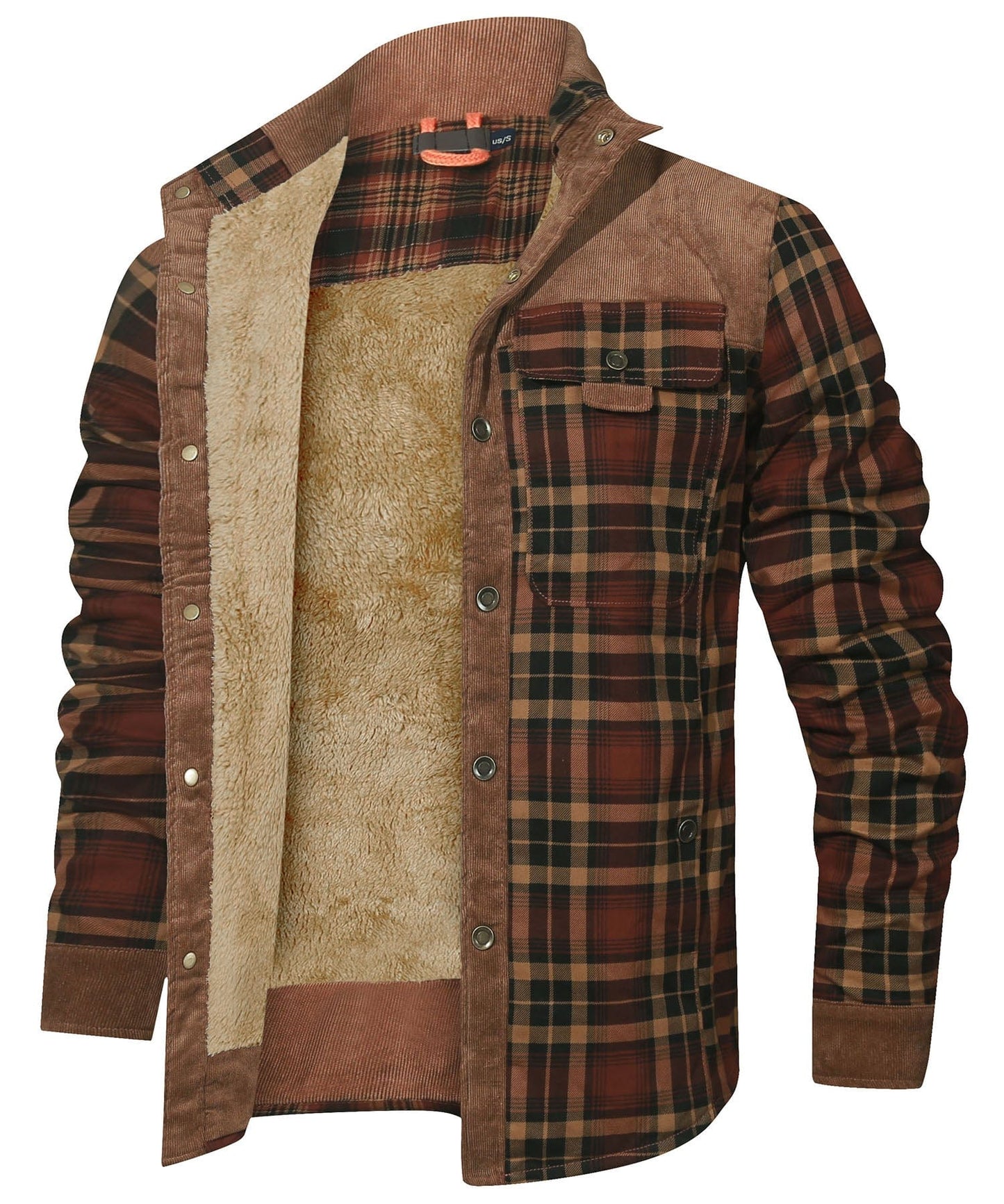 Herren warme Jacke mit Fellfutter – Bequem & Wintertauglich