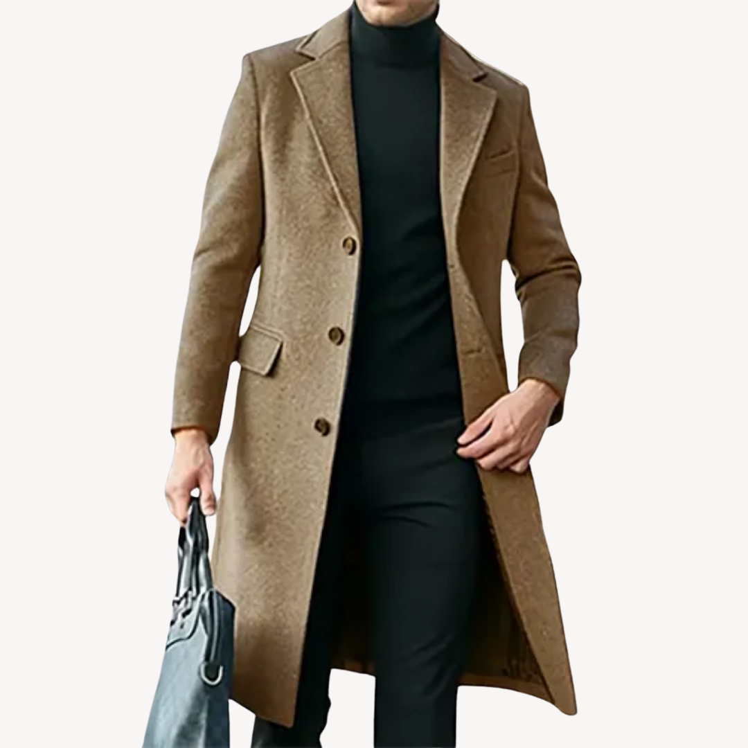Herren Wollmantel – Klassischer Overcoat für Herbst & Winter
