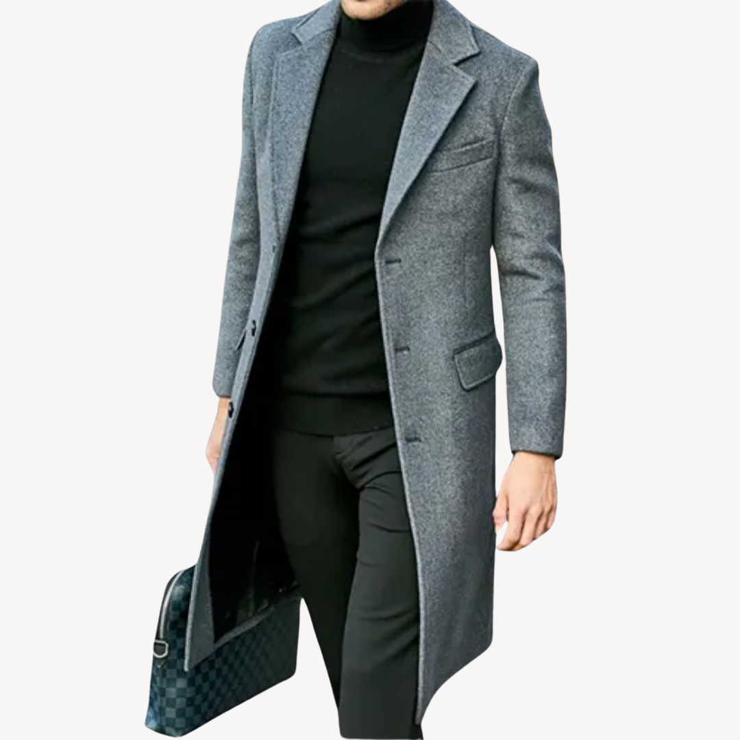 Herren Wollmantel – Klassischer Overcoat für Herbst & Winter