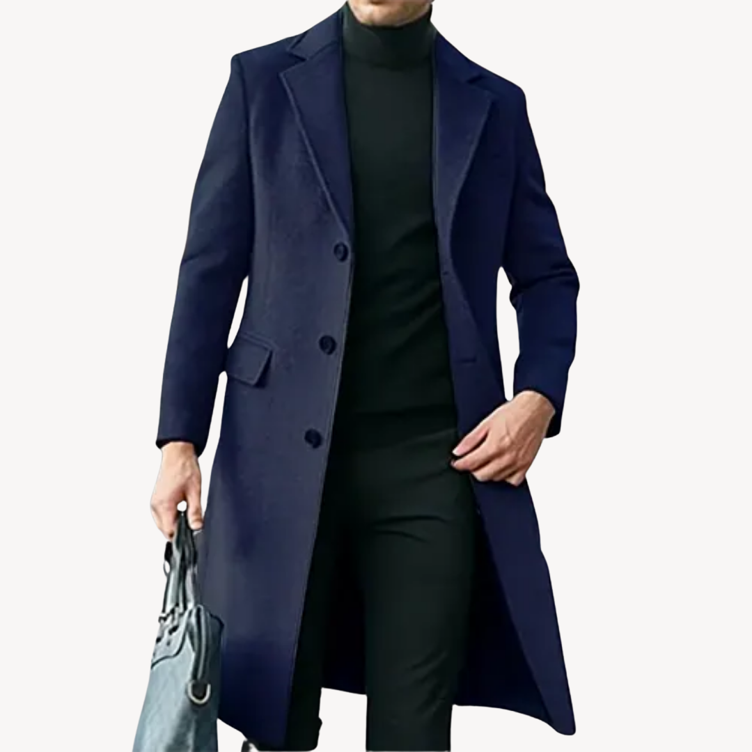 Herren Wollmantel – Klassischer Overcoat für Herbst & Winter
