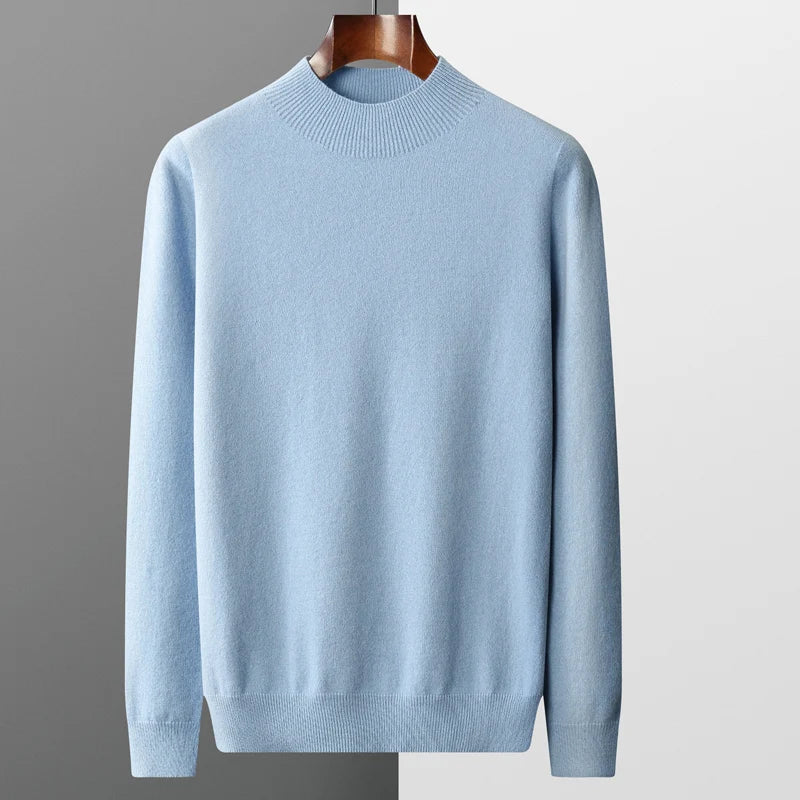Men's wool sweater – premium knit with crew neck