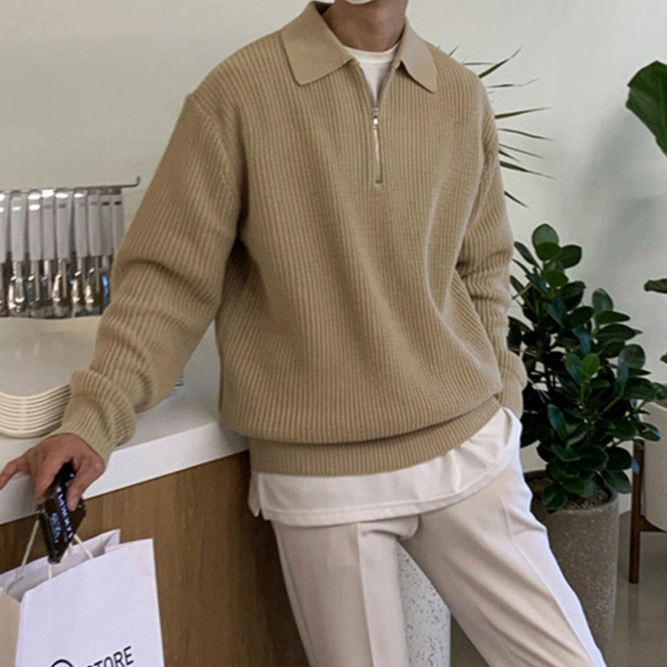 Men's Zip Sweater – Classic Old Money Style