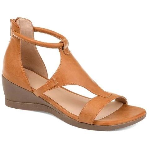 Ivonne - Schöne und superbequeme, orthopädische Vintage-Ledersandalen mit Absatz