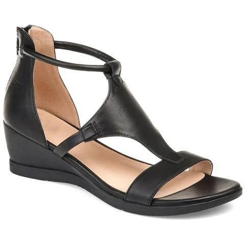 Ivonne - Schöne und superbequeme, orthopädische Vintage-Ledersandalen mit Absatz