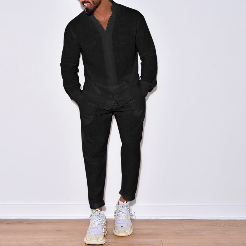 Jonas | Zweiteiliges Herren-Loungewear-Set mit Langarmshirt und Hose
