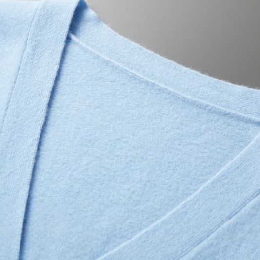 Kaschmir Strickjacke Herren – V-Ausschnitt & Knopfleiste leicht