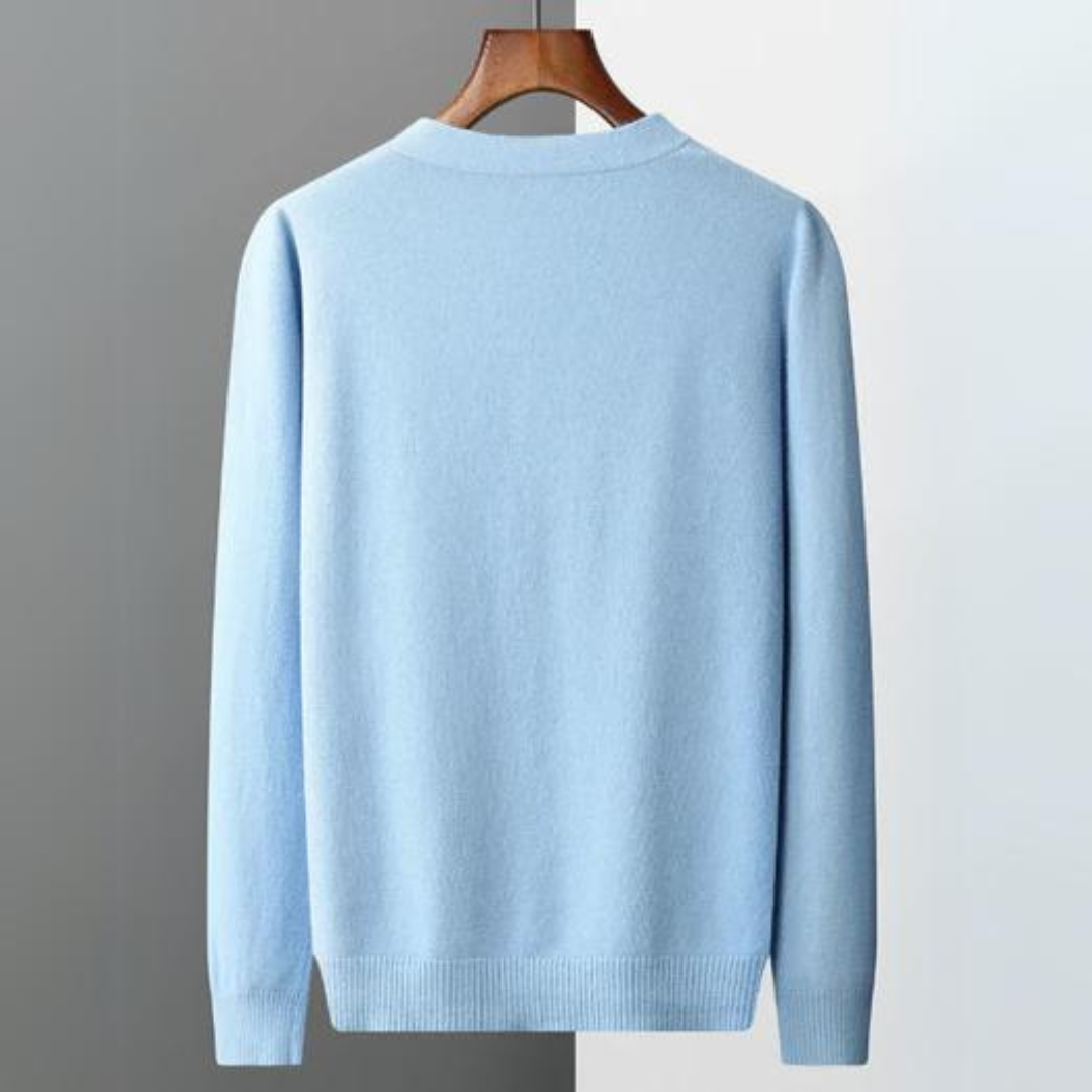 Kaschmir Strickjacke Herren – V-Ausschnitt & Knopfleiste leicht