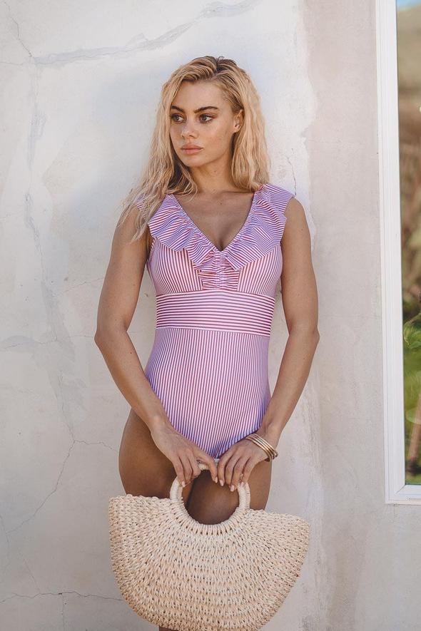 Lucia | Gestreifter Badeanzug für Damen – Sexy, Modern & Sommerlich