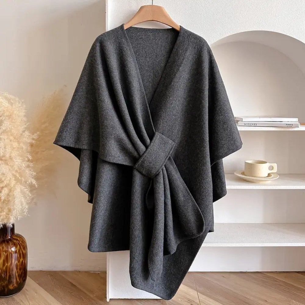 Mantel Damen – Eleganter Wickelmantel winddicht für Herbst & Winter