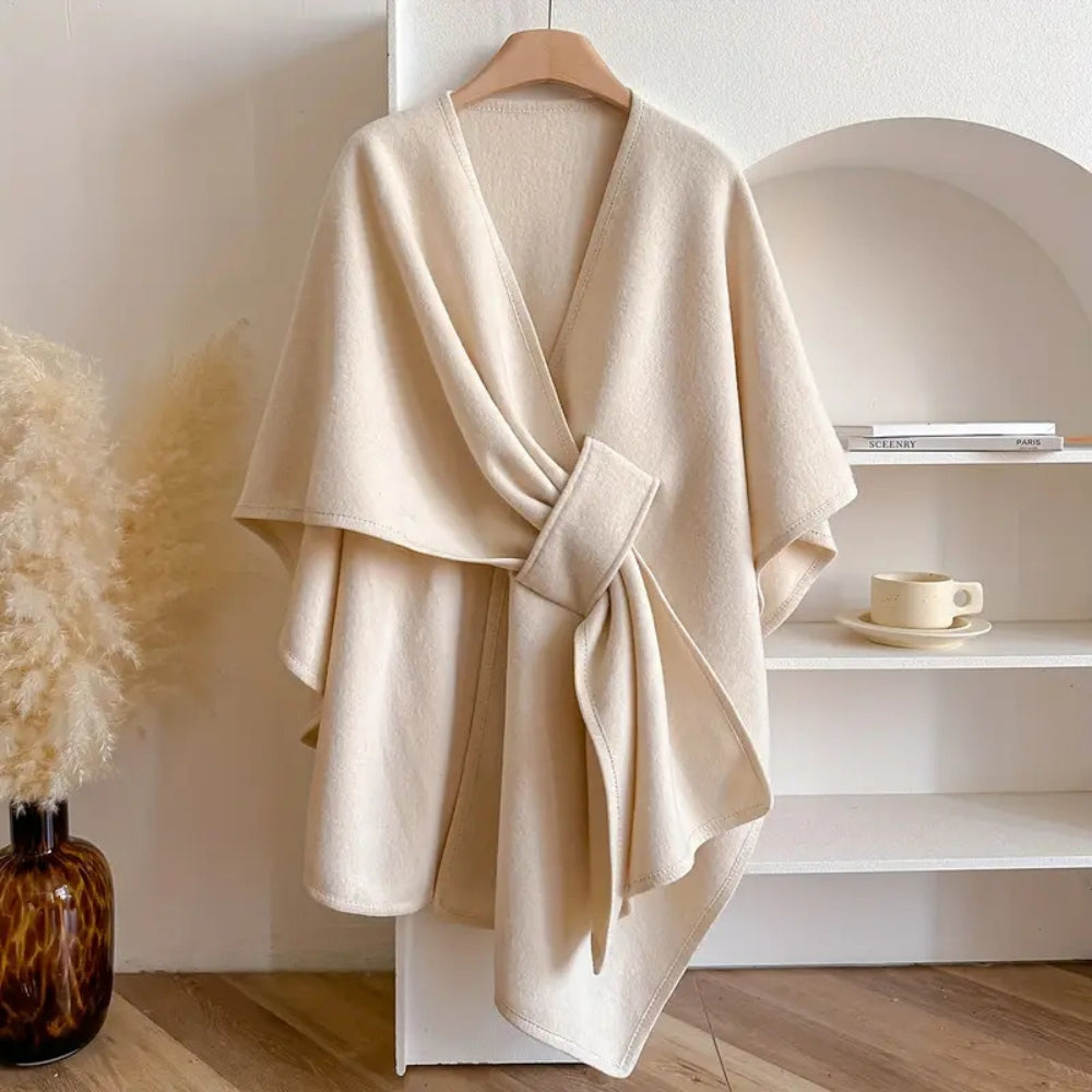 Mantel Damen – Eleganter Wickelmantel winddicht für Herbst & Winter