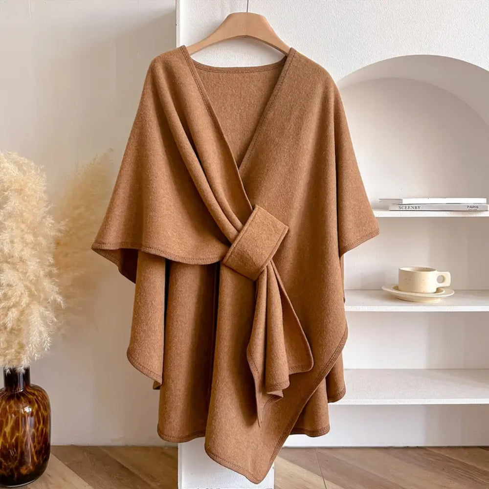 Mantel Damen – Eleganter Wickelmantel winddicht für Herbst & Winter