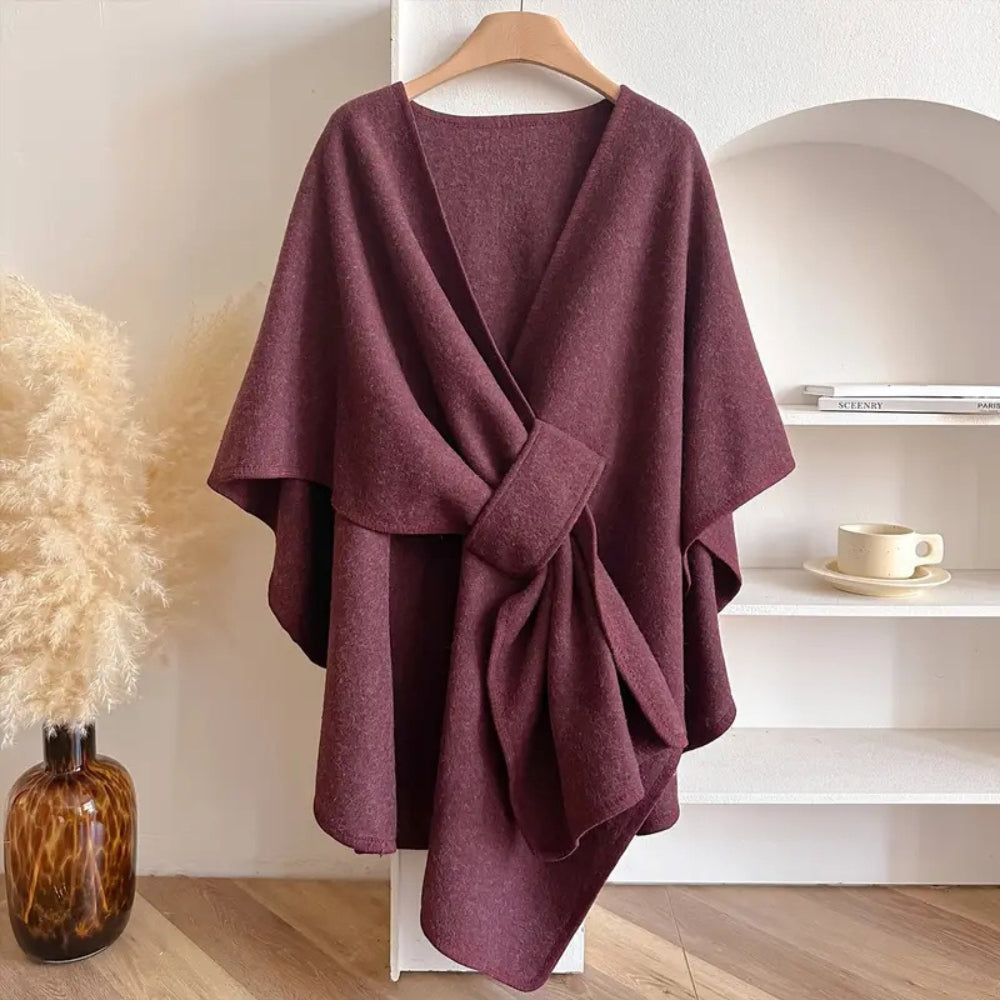 Mantel Damen – Eleganter Wickelmantel winddicht für Herbst & Winter