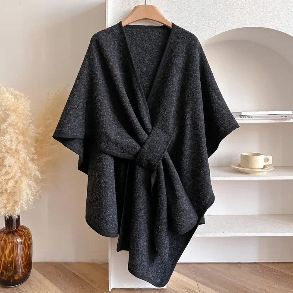 Mantel Damen – Eleganter Wickelmantel winddicht für Herbst & Winter