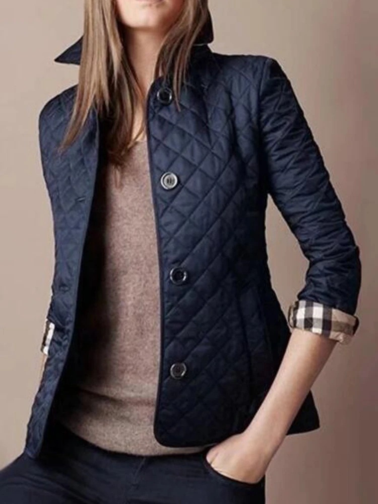 Steppjacke Damen – Freizeitjacke mit Umlegekragen für Übergang