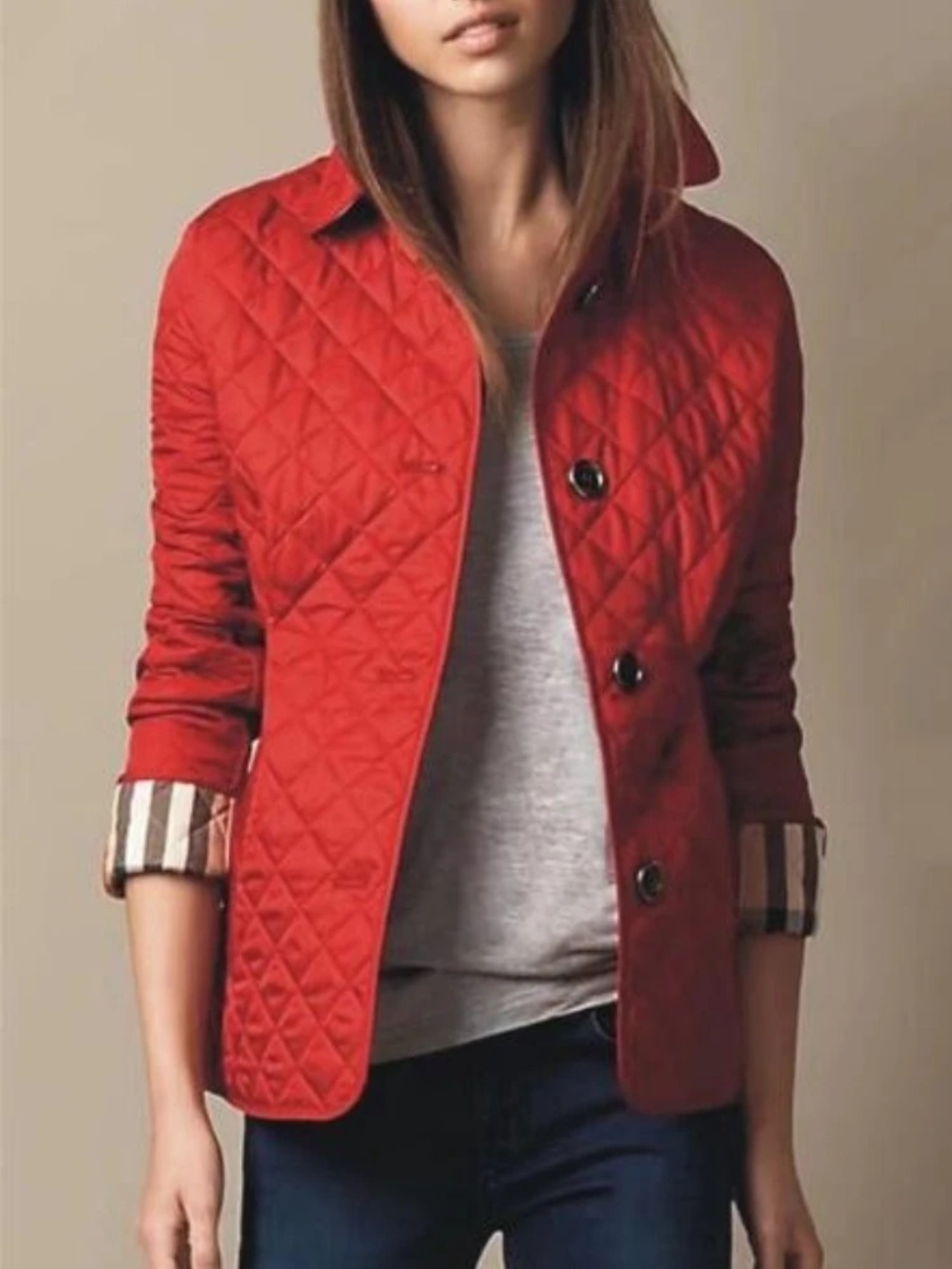 Steppjacke Damen – Freizeitjacke mit Umlegekragen für Übergang