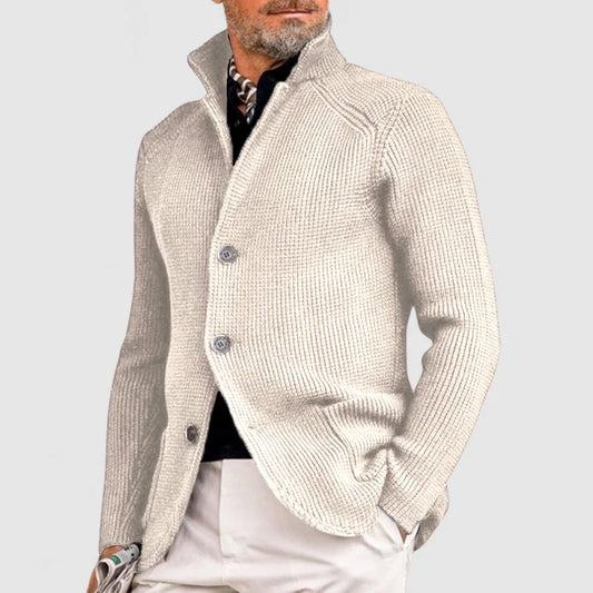 Strickjacke Herren – Cardigan mit Knopfleiste & Rippmuster
