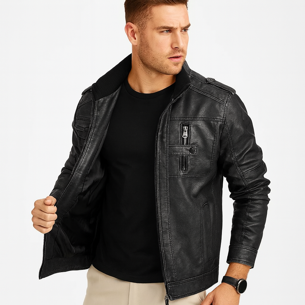 Herren Lederjacke – Klassische Echtleder Jacke im zeitlosen Design