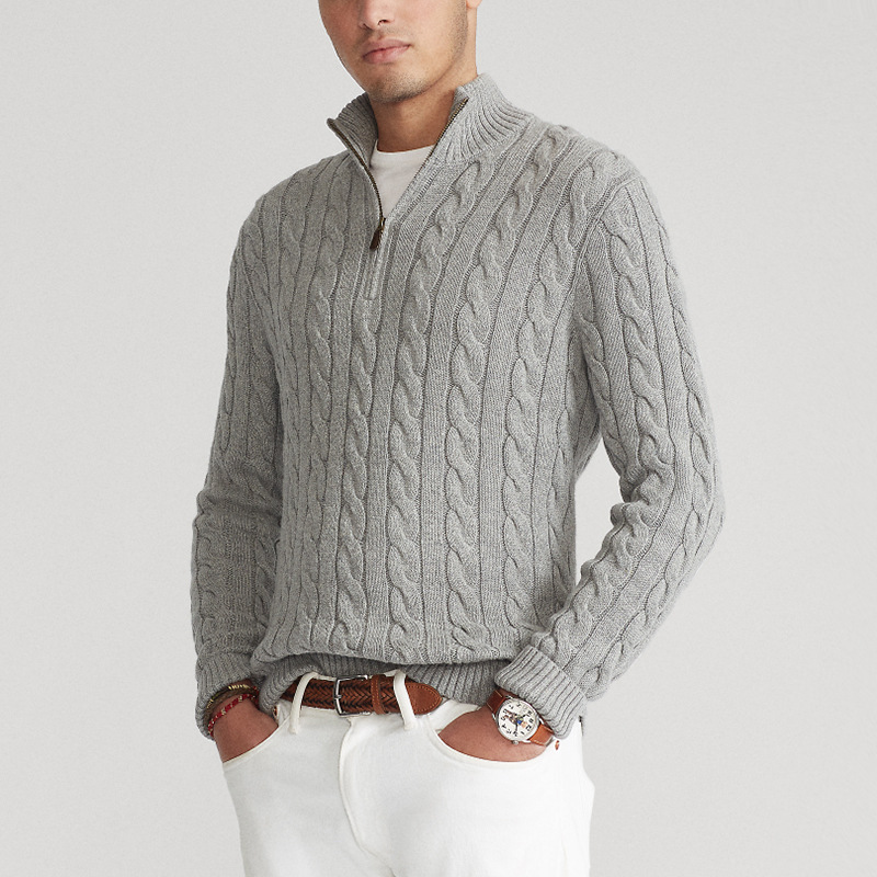 Herren Half-Zip Pullover – Strickpullover im Old-Money-Stil
