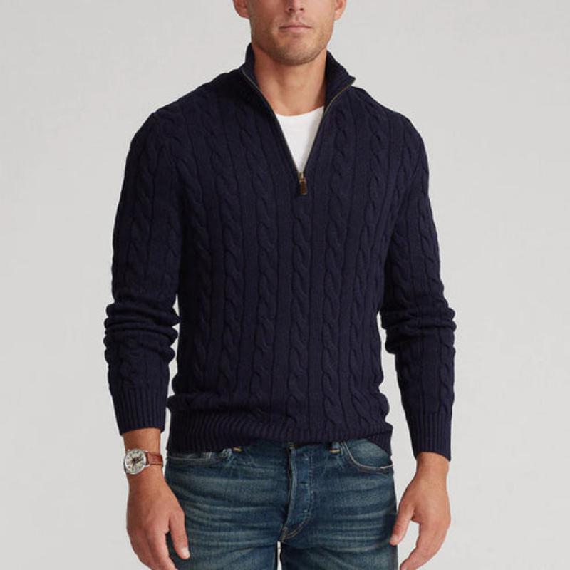 Herren Half-Zip Pullover – Strickpullover im Old-Money-Stil