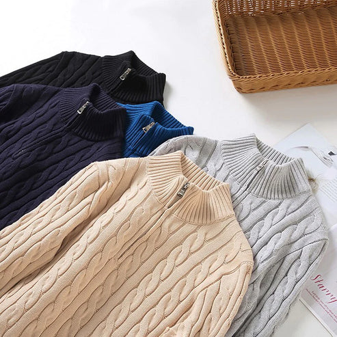 Herren Half-Zip Pullover – Strickpullover im Old-Money-Stil