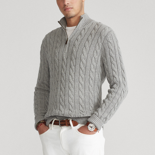 Herren Half-Zip Pullover aus Baumwolle – Hochwertiger Strickpullover