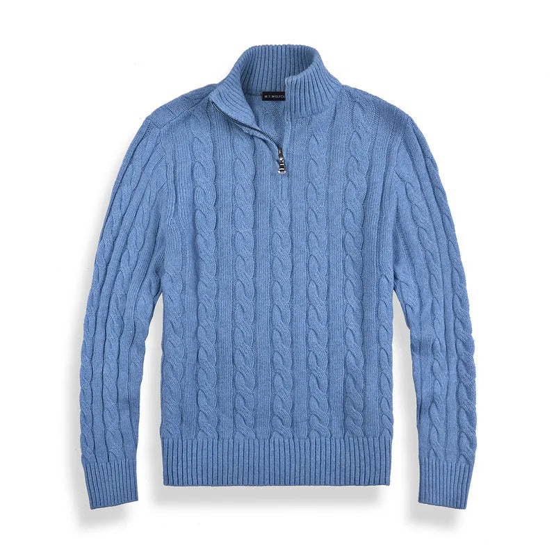 Herren Half-Zip Pullover aus Baumwolle – Hochwertiger Strickpullover