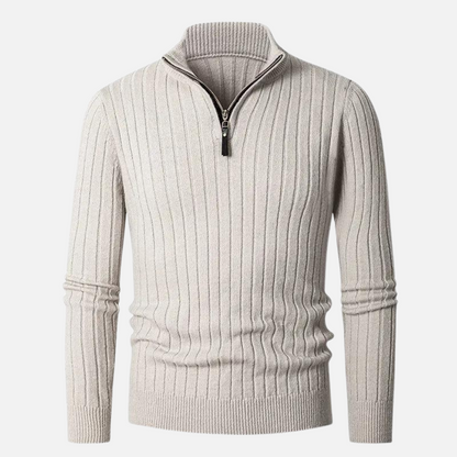 Herren Half-Zip Strickpullover aus Premium-Baumwolle – Hochwertiger Halbzippullover