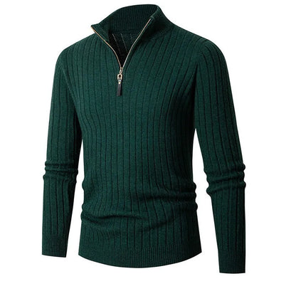 Herren Half-Zip Strickpullover aus Premium-Baumwolle – Hochwertiger Halbzippullover