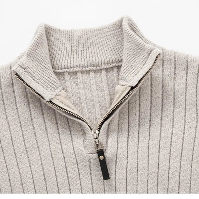 Herren Half-Zip Strickpullover aus Premium-Baumwolle – Hochwertiger Halbzippullover