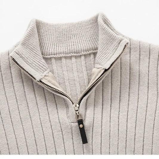 Herren Half-Zip Strickpullover aus Premium-Baumwolle – Hochwertiger Halbzippullover