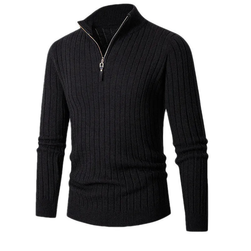 Herren Half-Zip Strickpullover aus Premium-Baumwolle – Hochwertiger Halbzippullover
