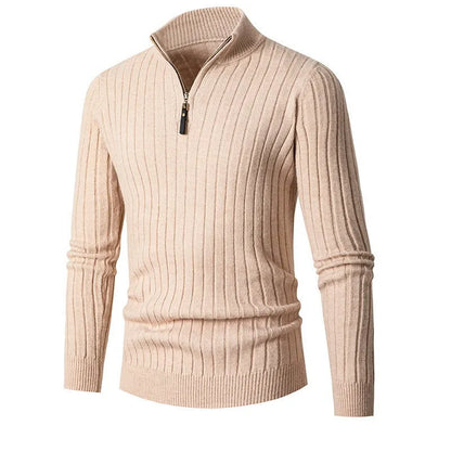 Herren Half-Zip Strickpullover aus Premium-Baumwolle – Hochwertiger Halbzippullover