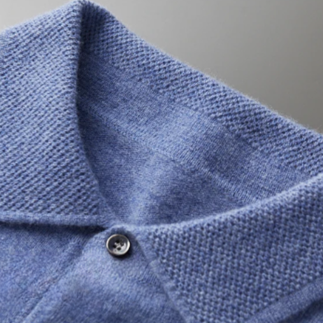 Herren Wollpolo Pullover – Strickpullover mit Polokragen