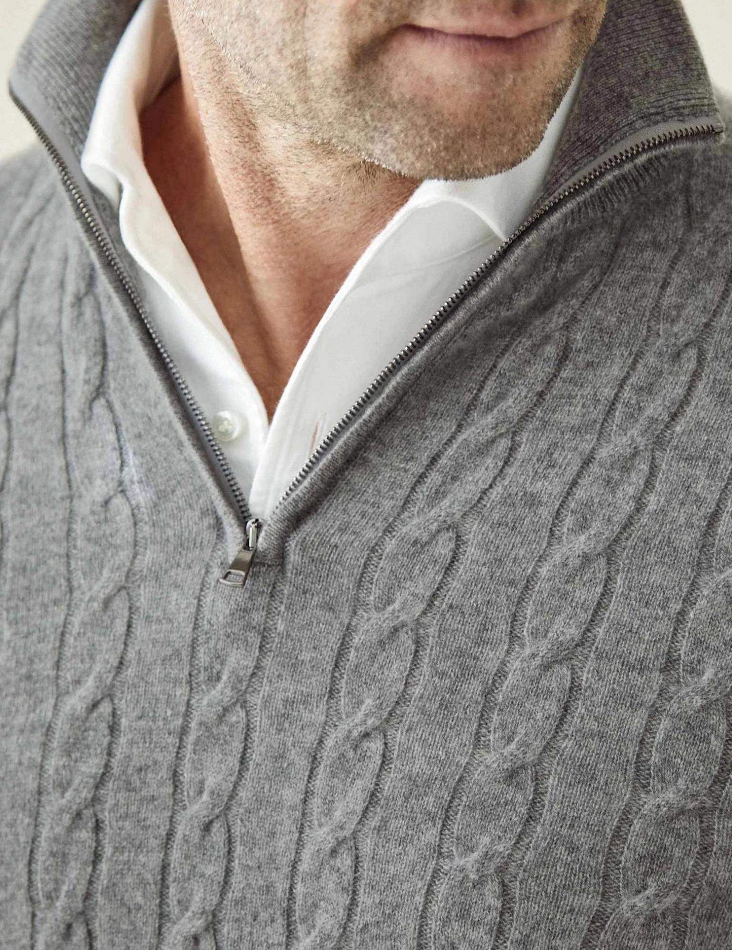 Herren Zopfmuster Strickjacke mit Reißverschluss – Warmer Pullover