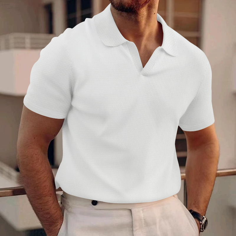 Kairus | Casual Men's Short Sleeve Polo Shirt with V-Neck | Versatile, Comfortable & Stylish