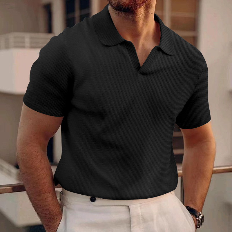 Kairus | Casual Men's Short Sleeve Polo Shirt with V-Neck | Versatile, Comfortable & Stylish