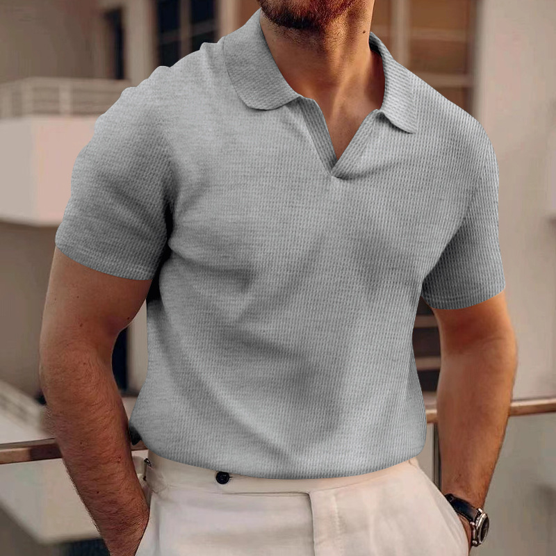 Kairus | Casual Men's Short Sleeve Polo Shirt with V-Neck | Versatile, Comfortable & Stylish
