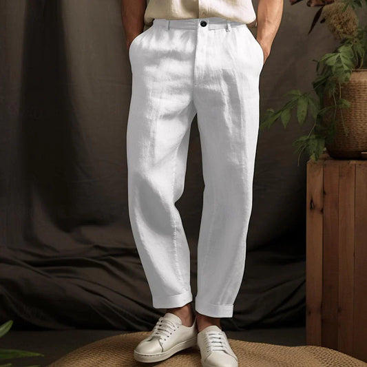 Alfons Herren Leinenhose | Luftige Sommerhose mit regulärer Passform