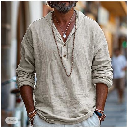 Benno | Men's Linen Shirt Popover | Light, breathable & stylish