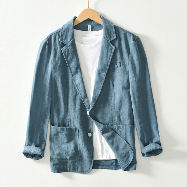 Blazer Herren – Leicht & ungefüttert mit Revers & 2-Knopf-Design