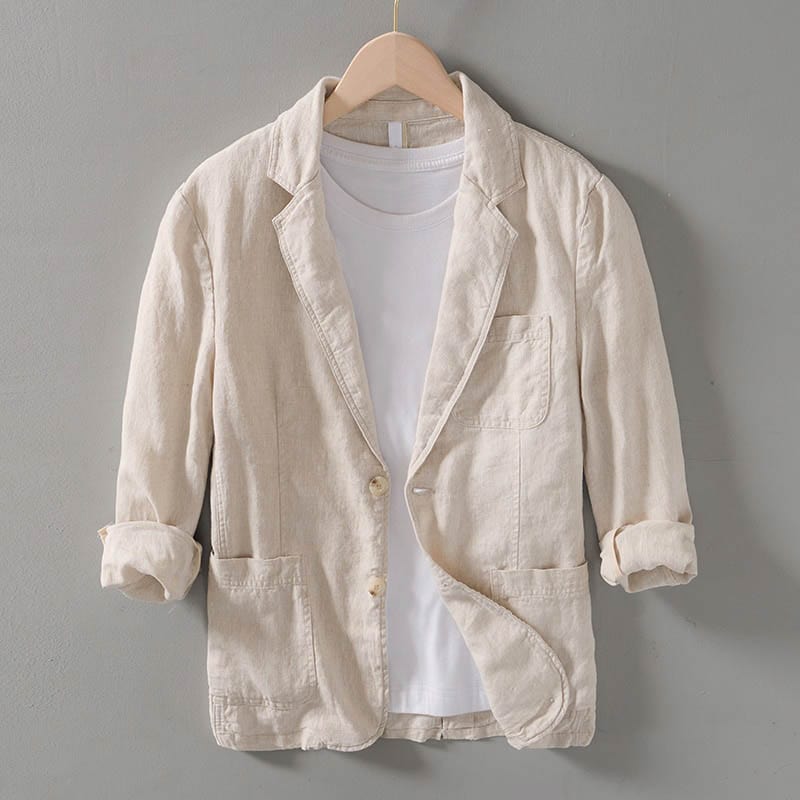 Blazer Herren – Leicht & ungefüttert mit Revers & 2-Knopf-Design