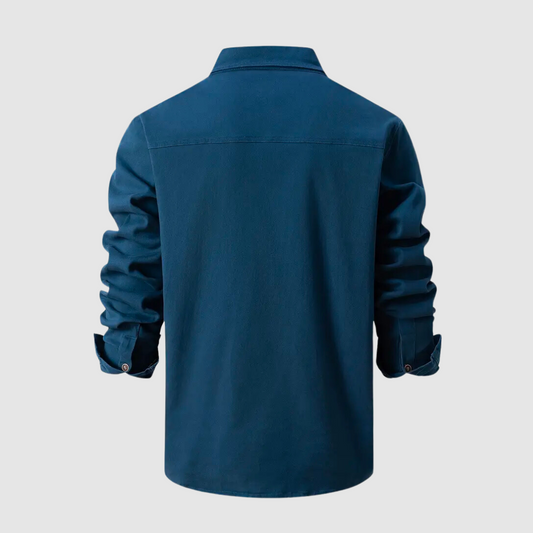 Bodhi Men's Cotton Shirt | Long Sleeve Shirt with Turn-Down Collar for Stylish Casual Looks