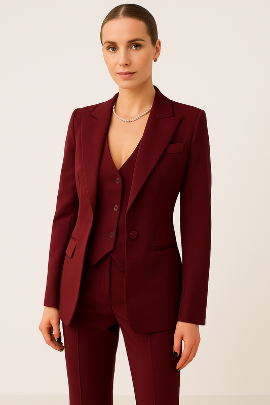 Clara | Three-piece women's set with blazer, vest, and pants for stylish appearances